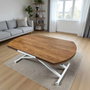 Hanah Home Mesa de Comedor Extensible Yan Yari Oval - Nogal y Blanco